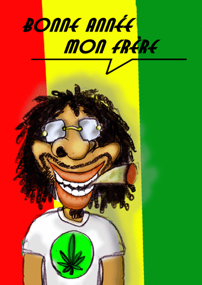 Carte de voeux humour 2019, envoyer cette carte rasta 